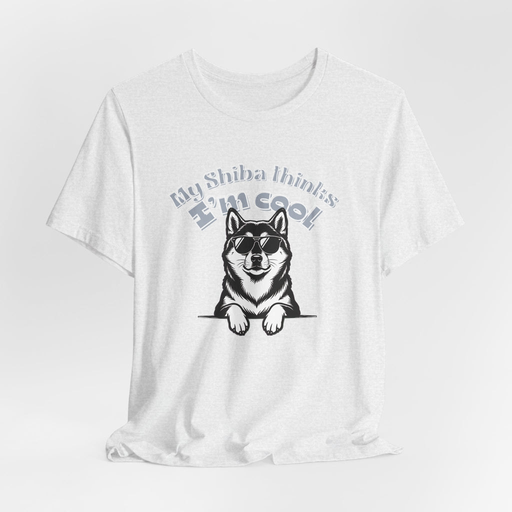 My Shiba Thinks I'm Cool, Shiba Inu Sunglasses Graphic Tee, Japanese Dog Lover Gift, Unisex T-Shirt