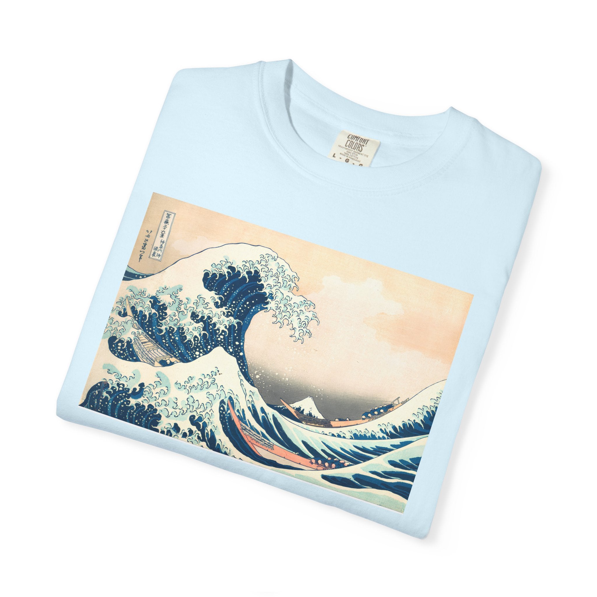 The Great Wave of Kanagawa Hokusai Art Tee Lighter color version — Comfort Colors 1717 Vintage Fit T-Shirt for Women
