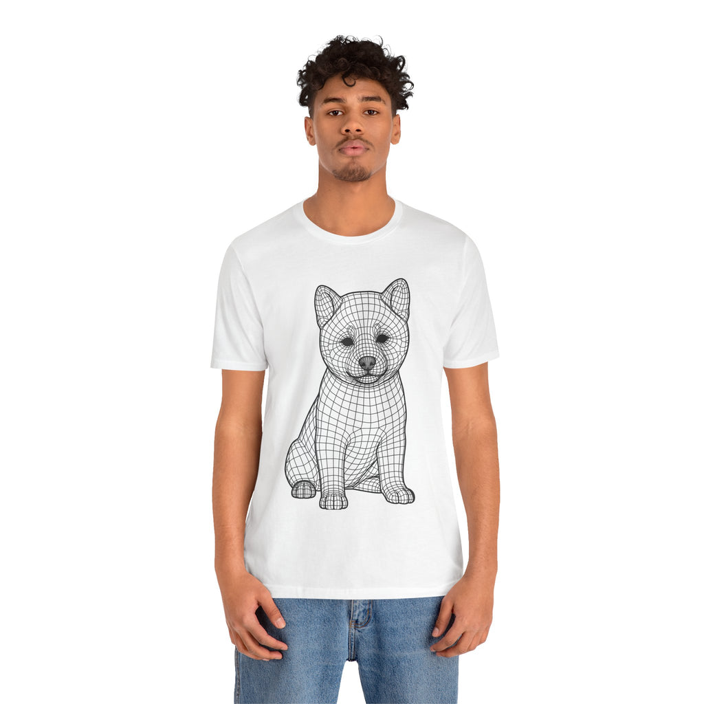 Wireframe Shiba Inu Puppy Tee | Dog Illustration T-Shirt