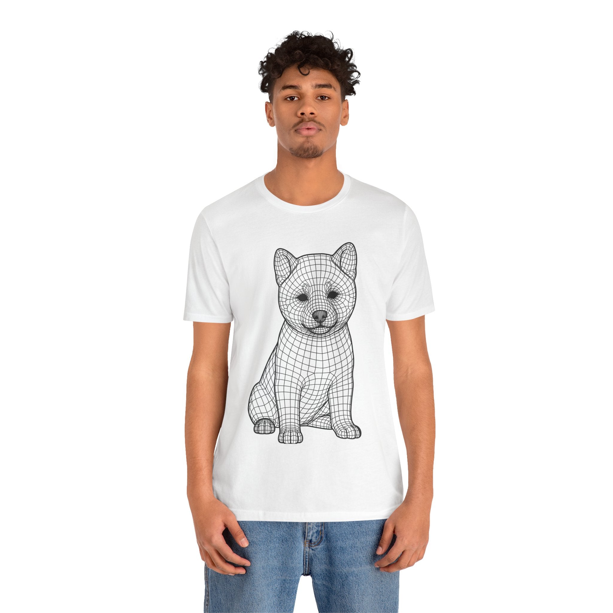Wireframe Shiba Inu Puppy Tee | Dog Illustration T-Shirt