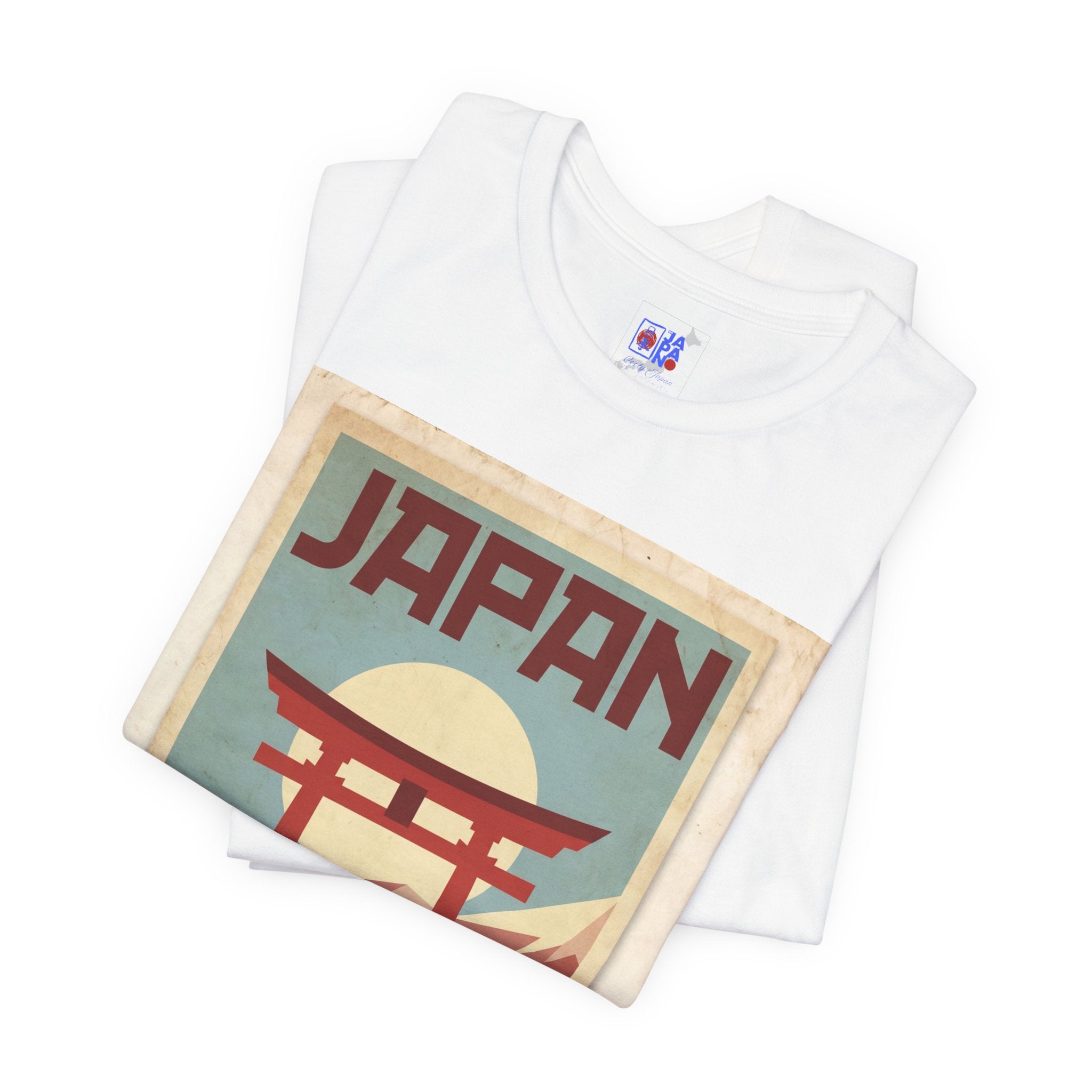 Japan Vintage Travel Poster T-Shirt — Torii Gate Sunrise Mountain Tee