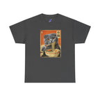 Mochi the Ramen Cat T-Shirt — Scottish Fold Eating Ramen | 力猫 Funny Japanese Cat Ukiyo-e Vintage Graphic Tee