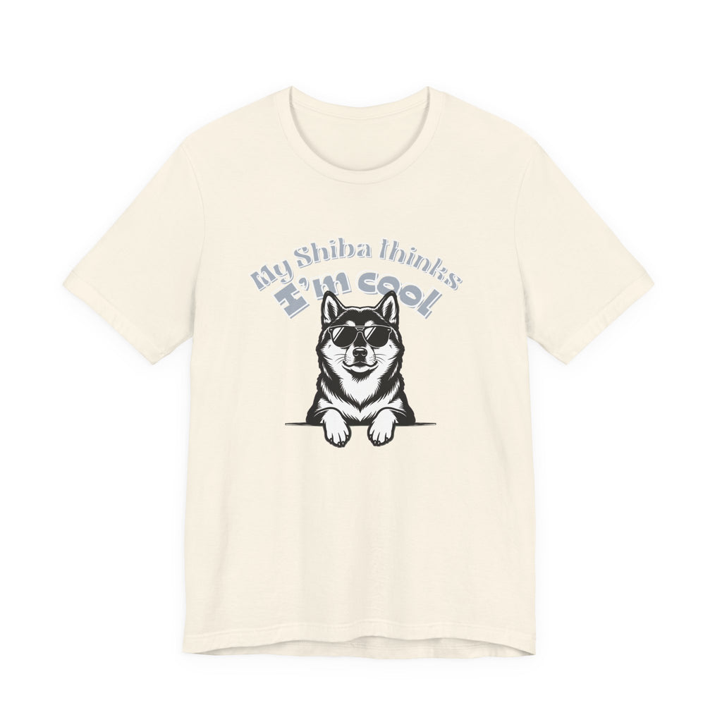 My Shiba Thinks I'm Cool, Shiba Inu Sunglasses Graphic Tee, Japanese Dog Lover Gift, Unisex T-Shirt