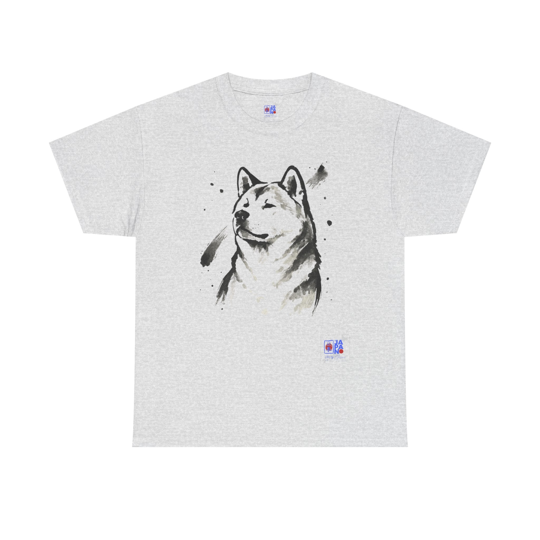 Akita Inu Sumi Ink Portrait T-Shirt — Japanese Ink Wash Dog Tee