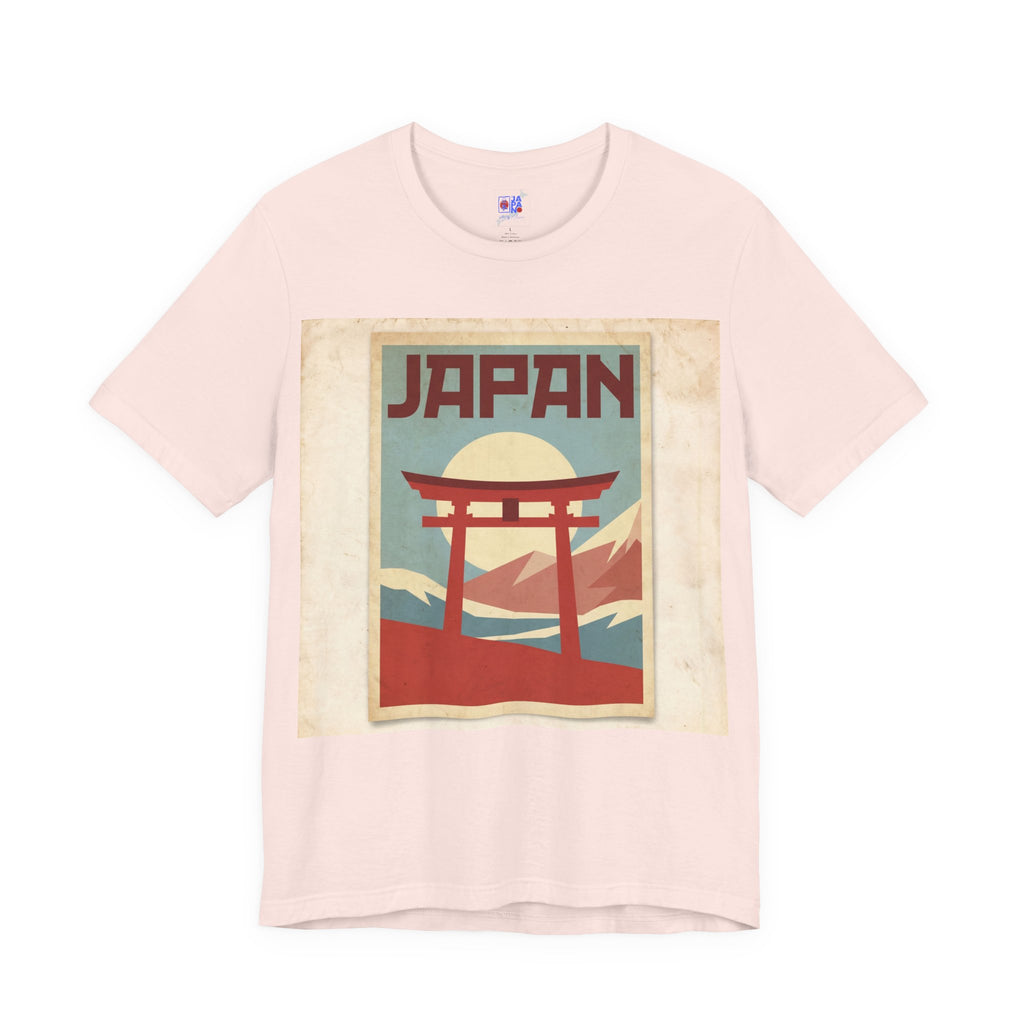 Japan Vintage Travel Poster T-Shirt — Torii Gate Sunrise Mountain Tee