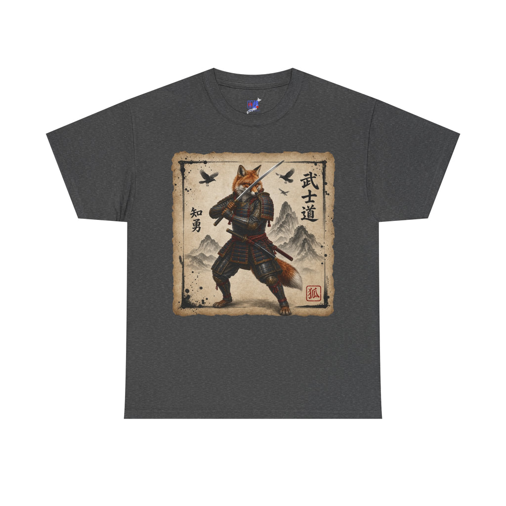 Samurai Fox T-Shirt — Warrior Fox with Kanji Art