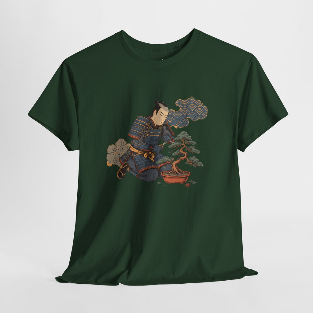 Bonsai Master Samurai T-Shirt, Japanese Ukiyo-E Bonsai Warrior Tee, Zen Gift for Bonsai Lovers, Tree Hobbyists & Plant Dad Gift