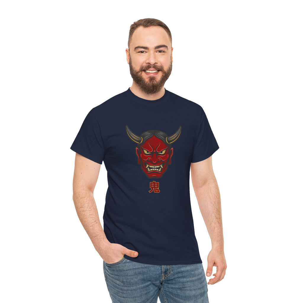 Oni Mask T-Shirt — 鬼 Japanese Demon Men's Graphic Tee | Dark Japan Streetwear Shirt