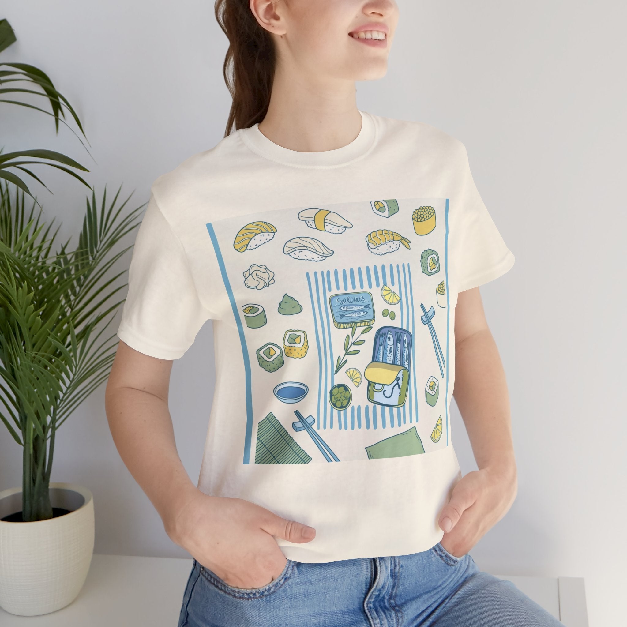 Sushi Picnic Tee, Cute Bento & Sushi Illustration T-Shirt
