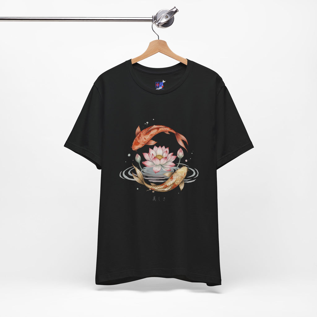 Koi and Lotus Beauty Tee | Koi Circle Floral Japanese Aesthetic