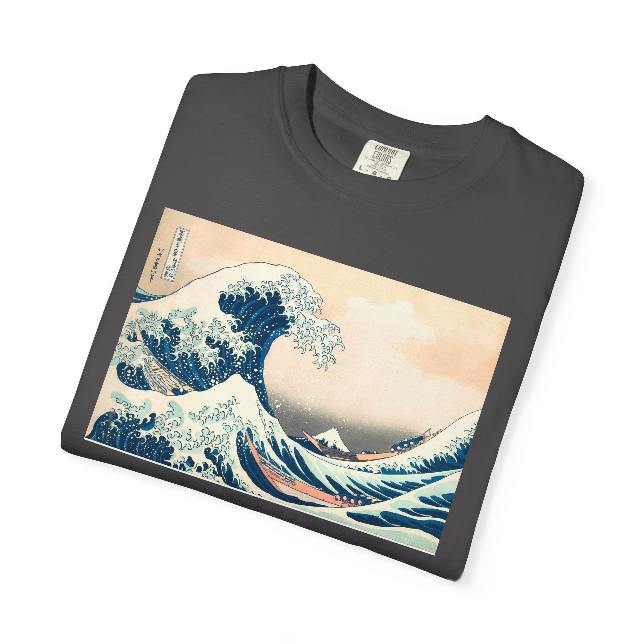 "The Great Wave of Kanagawa" Hokusai Art Tee — Comfort Colors 1717 Vintage Fit T-Shirt for Women