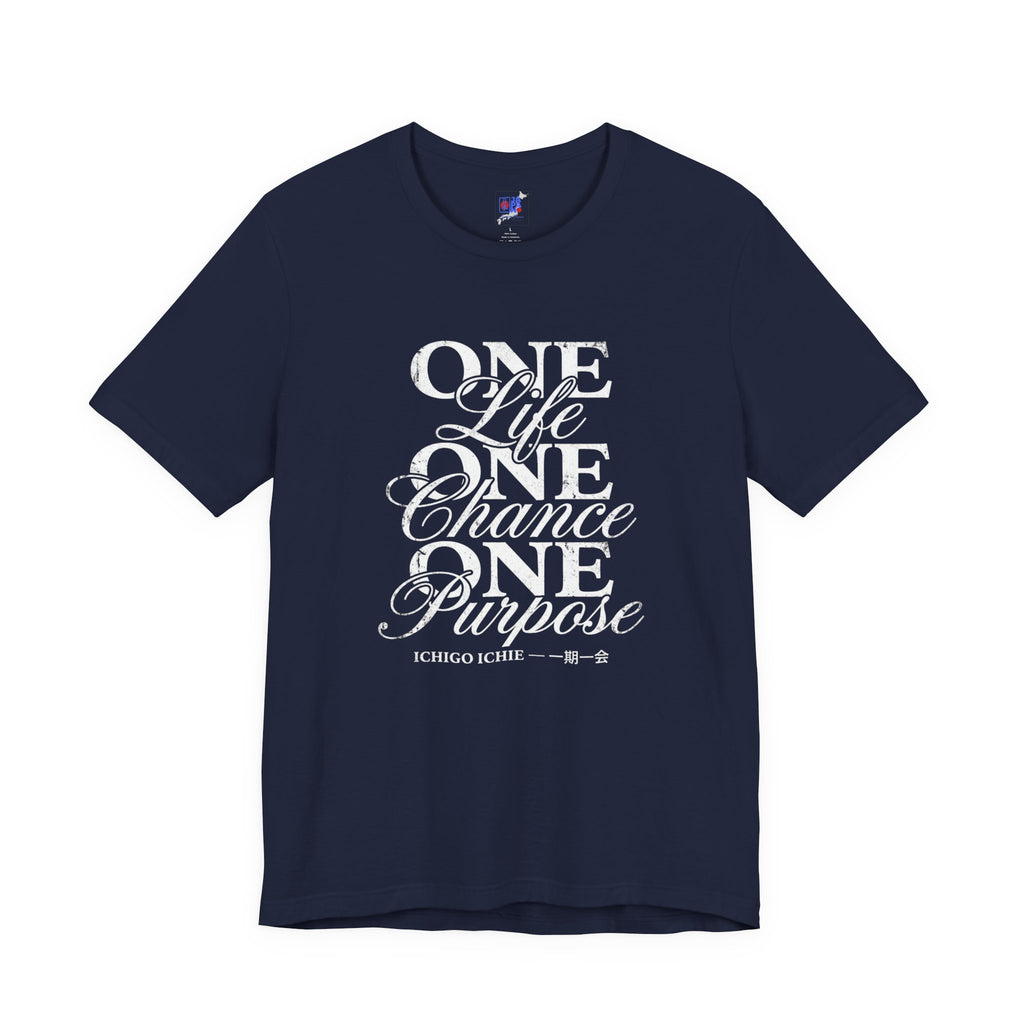 Ichigo Ichie Japanese Philosophy T-Shirt — One Life One Chance One Purpose | 一期一会 Vintage Typography Zen Tee