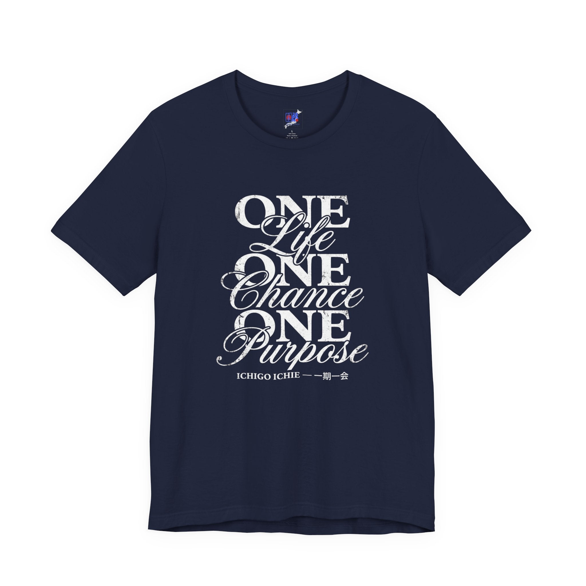 Ichigo Ichie Japanese Philosophy T-Shirt — One Life One Chance One Purpose | 一期一会 Vintage Typography Zen Tee