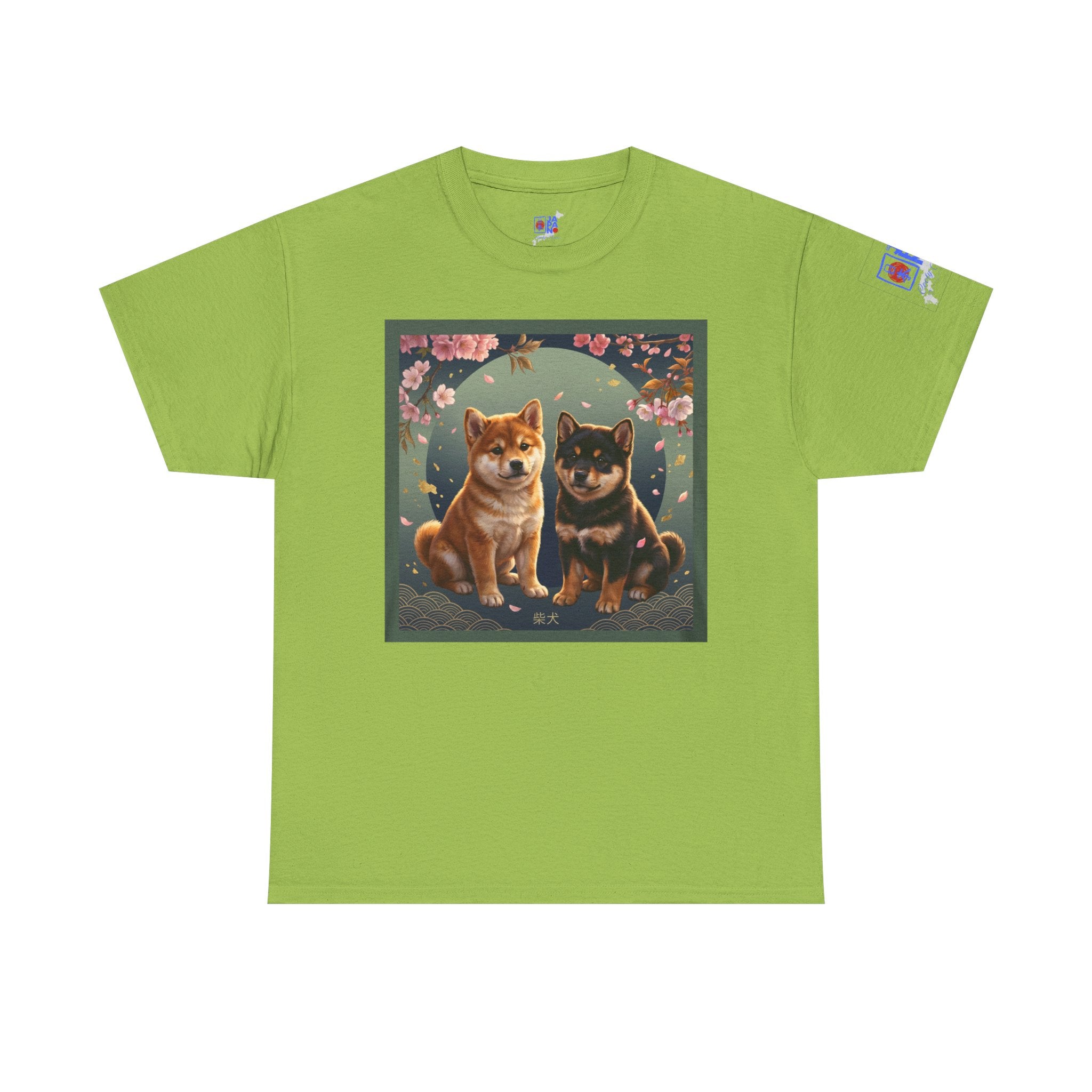 Shiba Inu Puppies Duo T-Shirt — Cute Cherry Blossom Dog Tee
