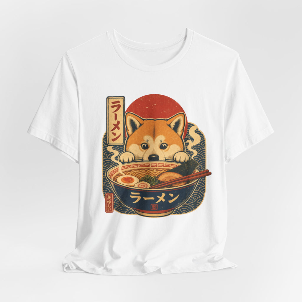 Kawaii Shiba Inu Ramen T-Shirt — Cute Japanese Dog Noodle Tee (Happy Ramen Gift)