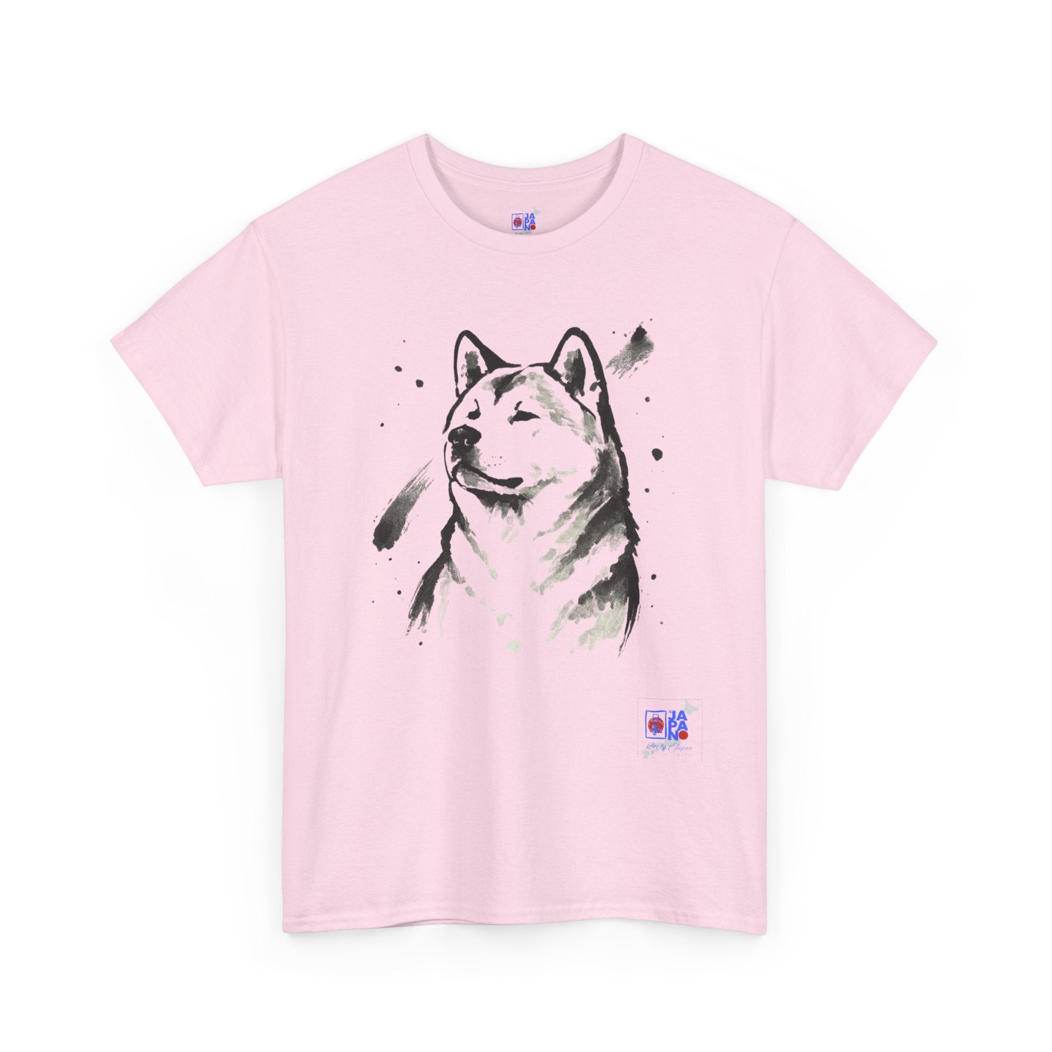Akita Inu Sumi Ink Portrait T-Shirt — Japanese Ink Wash Dog Tee