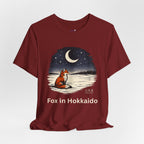 Hokkaido Fox — Kitsune Under the Winter Moon | Japanese Night Fox Graphic Tee