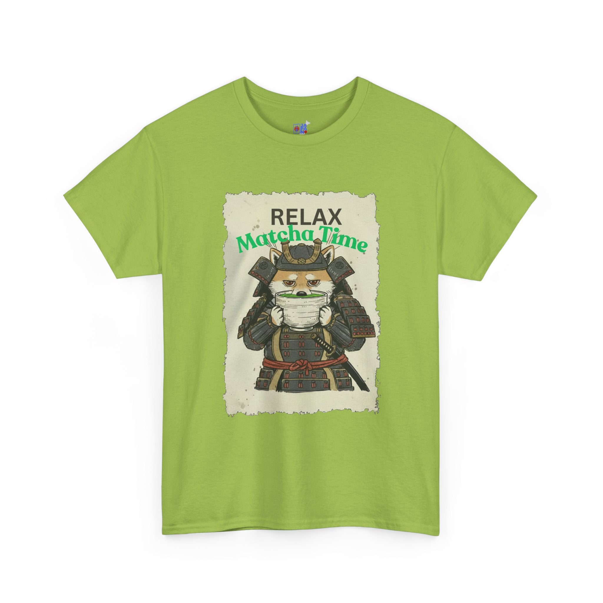 Samurai Shiba Inu Drinking Matcha Tee — Relax Matcha Time Graphic T-Shirt