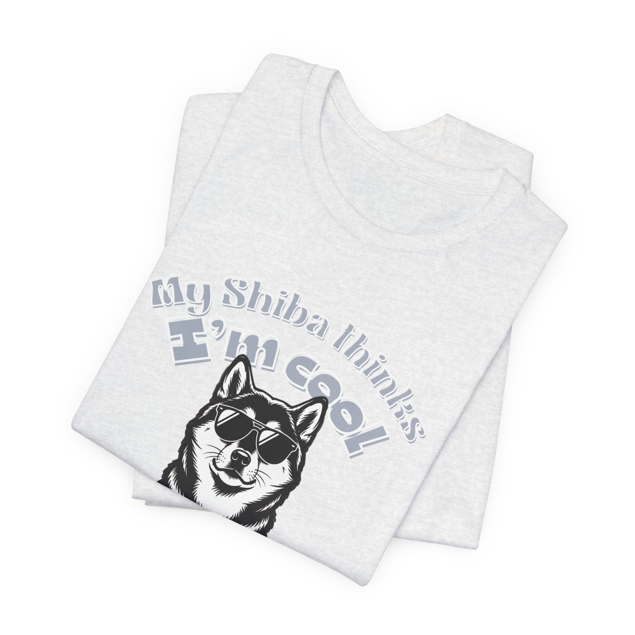 My Shiba Thinks I'm Cool, Shiba Inu Sunglasses Graphic Tee, Japanese Dog Lover Gift, Unisex T-Shirt