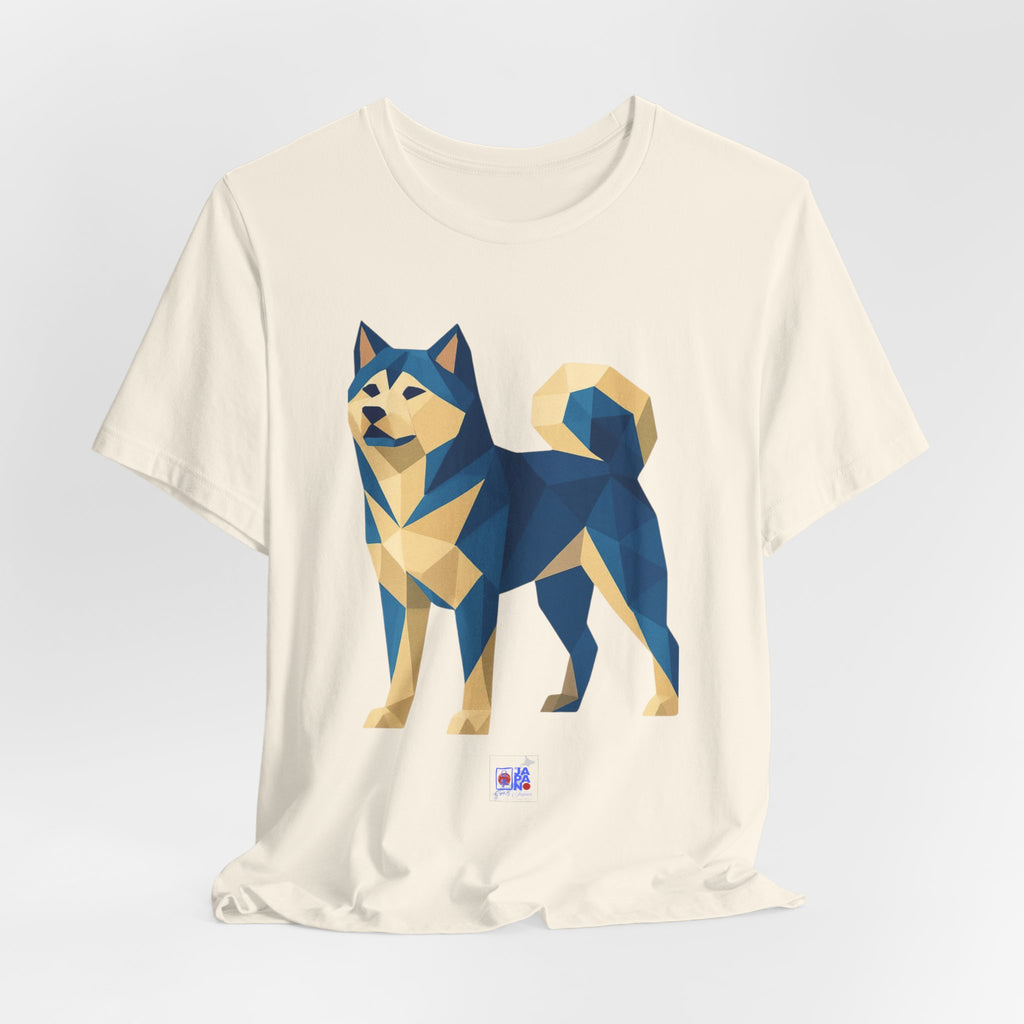 Geometric Shiba Inu T-Shirt — Low Poly Japanese Dog Art Tee