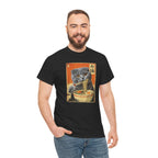 Mochi the Ramen Cat T-Shirt — Scottish Fold Eating Ramen | 力猫 Funny Japanese Cat Ukiyo-e Vintage Graphic Tee