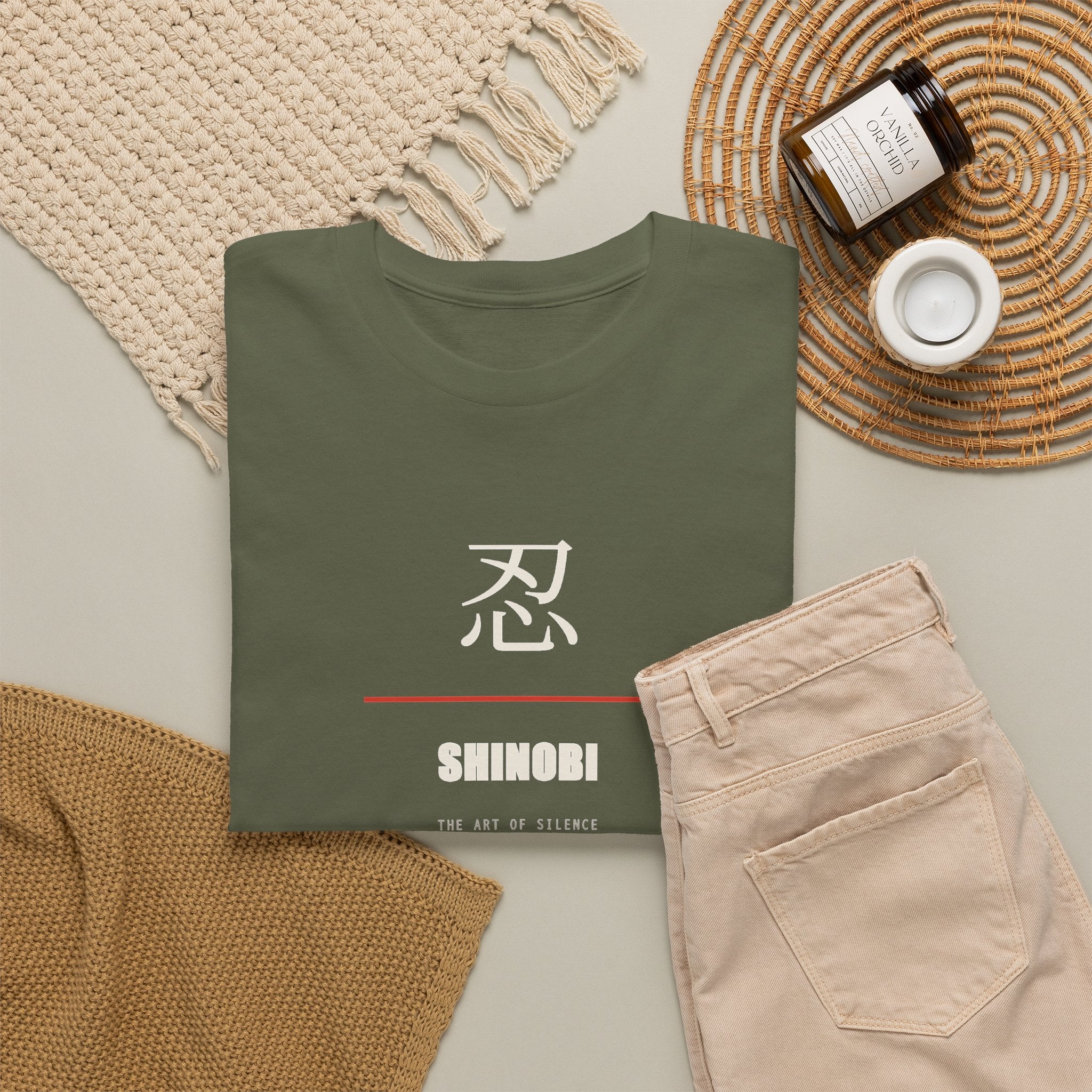 Shinobi T Shirt Ninja Japanese Kanji Tee Silent Warrior Gift for Anime Fans, Martial Arts Lover Clothing, Unique Graphic Shirt for Him
