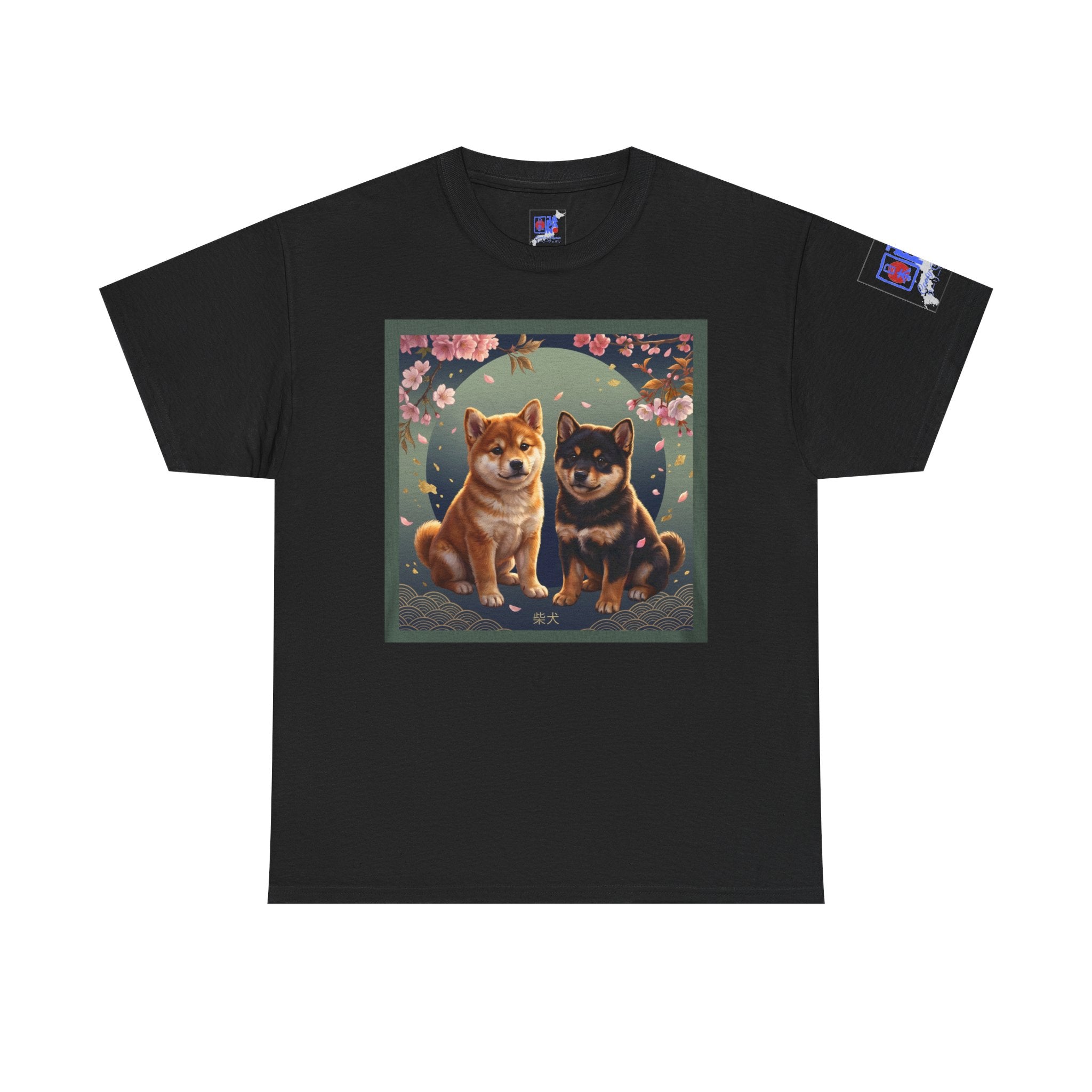 Shiba Inu Puppies Duo T-Shirt — Cute Cherry Blossom Dog Tee
