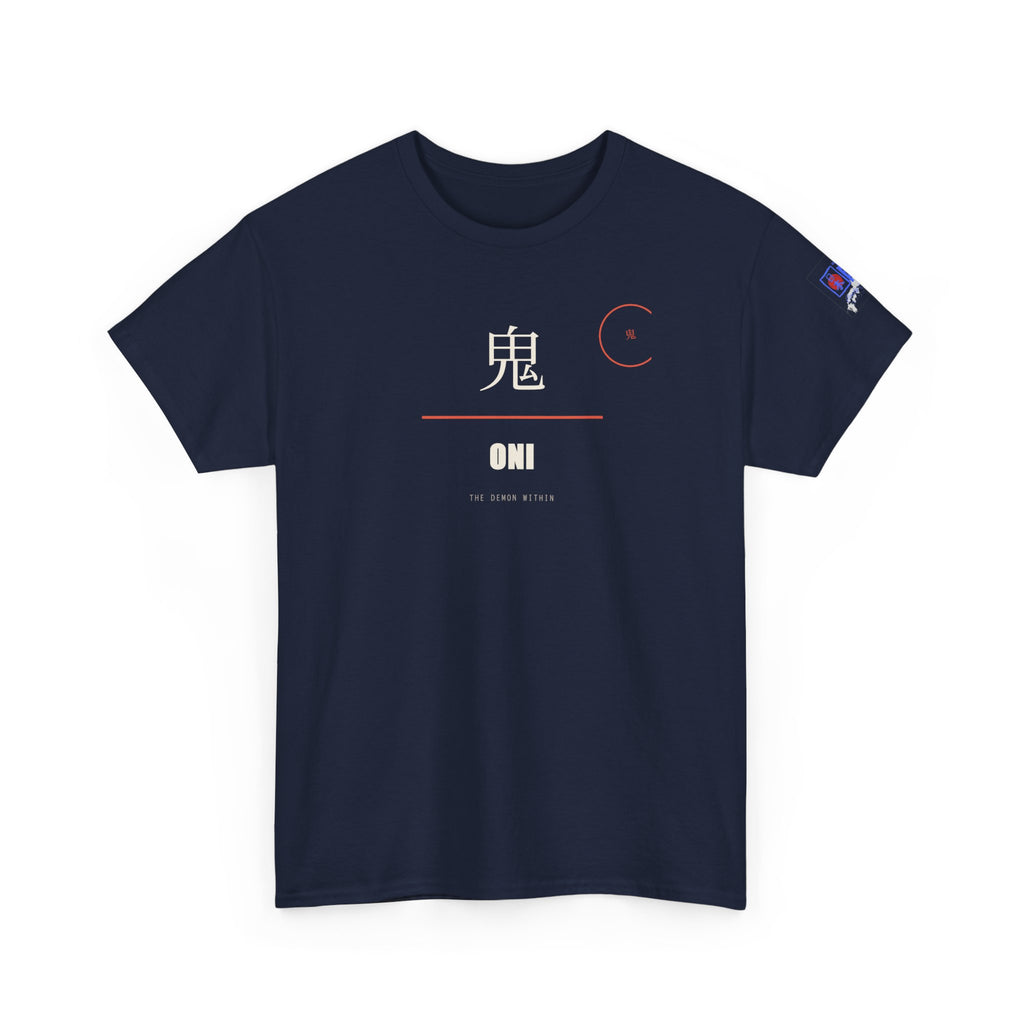 Oni T Shirt Japanese Demon Kanji Graphic Tee, Anime Lover Gift, Dark Minimalist Shirt, Halloween Costume Top