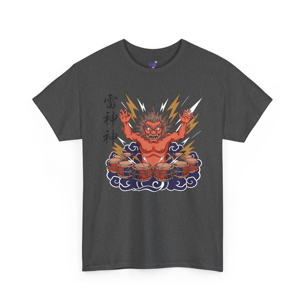 Raijin Thunder God T-Shirt — 雷神 Japanese God of Thunder Men's Tee | Japan Mythology Graphic Shirt