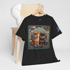 Shiba Inu Puppies Duo T-Shirt — Cute Cherry Blossom Dog Tee