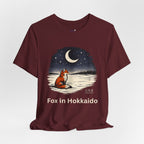 Hokkaido Fox — Kitsune Under the Winter Moon | Japanese Night Fox Graphic Tee