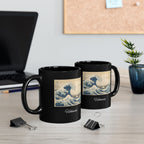 Hokusai Ktsushika Great Wave Black Ceramic Mug – Japanese Wave Art Coffee Cup (11oz/15oz)