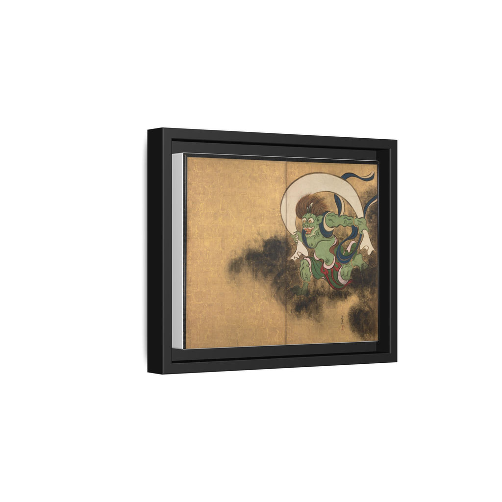 Fujin Wind God Framed Canvas Print, Ogata Korin Edo Period Japanese Art, Rinpa Schoo, Museum Reproduction, Japanese Mythology Wall Art