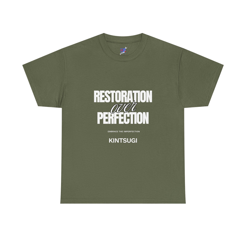 Kintsugi 'Restoration Over Perfection' T‑Shirt — Inspirational Graphic Tee