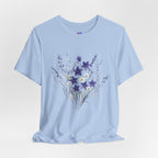 Japanese Kikyō Balloon Flower T-Shirt | Deep Purple Floral Dark Tee | Japan Autumn Botanical Art Shirt