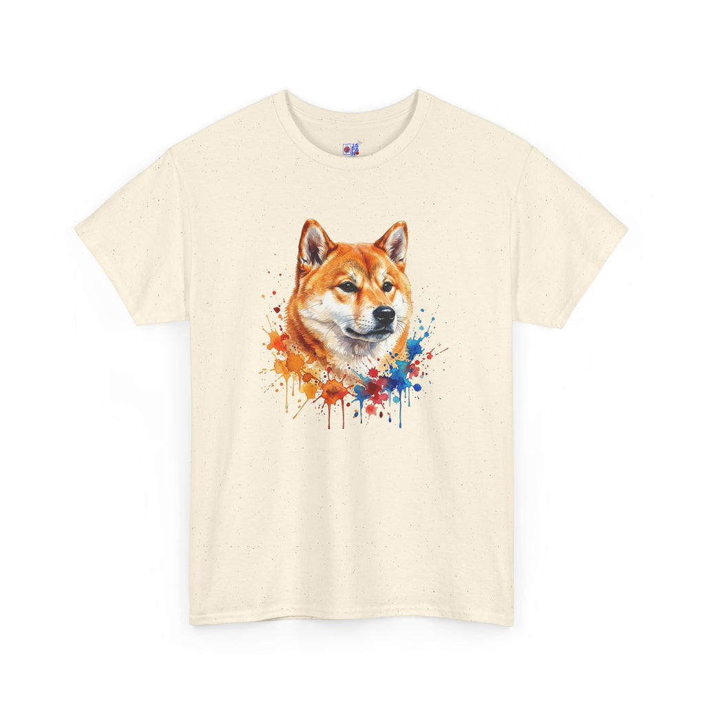 Shiba Inu Watercolor T-Shirt — Colorful Dog Portrait Tee