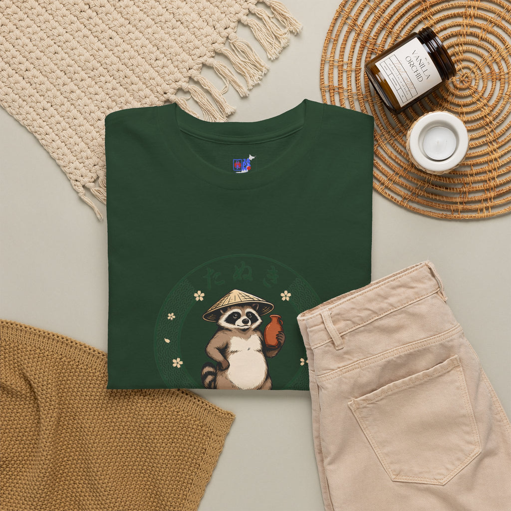 Tanuki T-Shirt | Japanese Raccoon Dog Folklore Graphic Tee | Edo Period Japan Shirt | Good Luck Gift