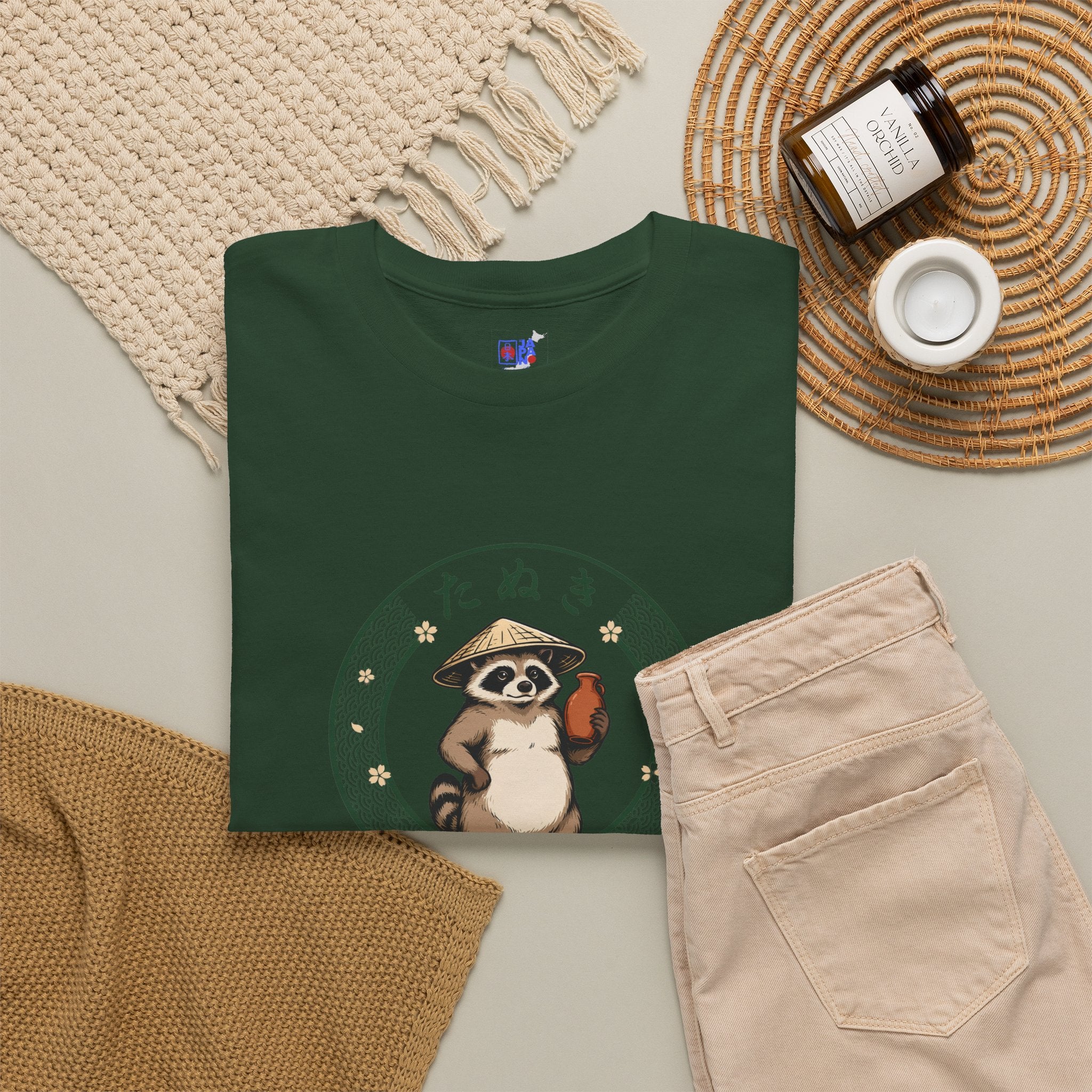 Tanuki T-Shirt | Japanese Raccoon Dog Folklore Graphic Tee | Edo Period Japan Shirt | Good Luck Gift