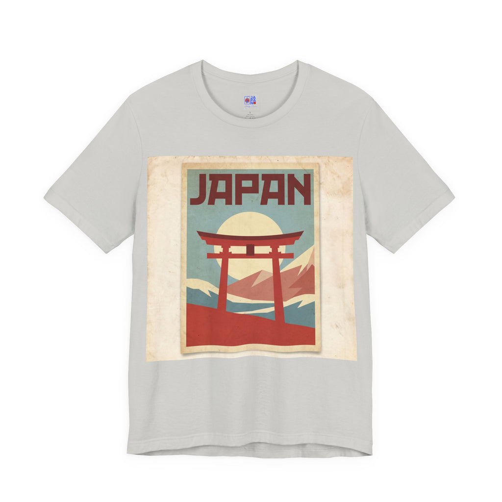 Japan Vintage Travel Poster T-Shirt — Torii Gate Sunrise Mountain Tee
