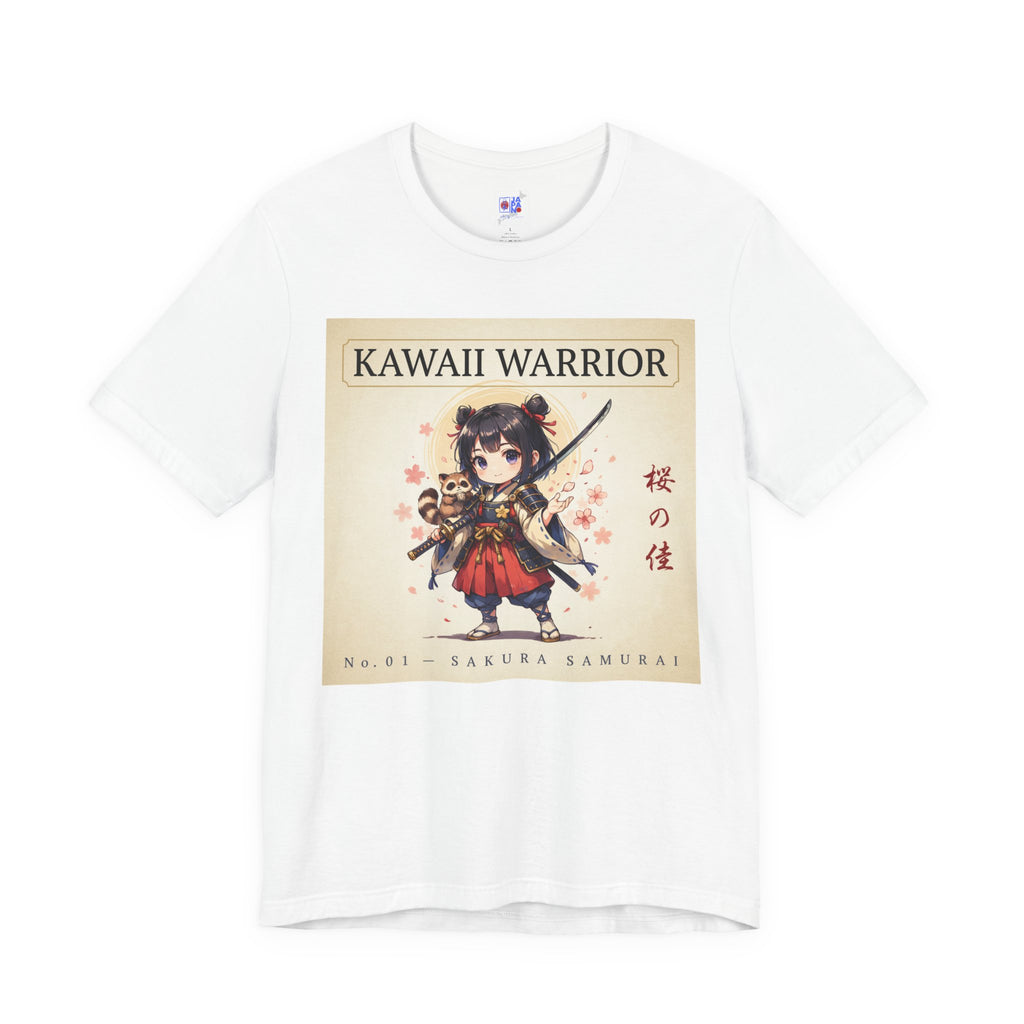 Kawaii Sakura Samurai T-Shirt — Cute Anime Warrior Tee
