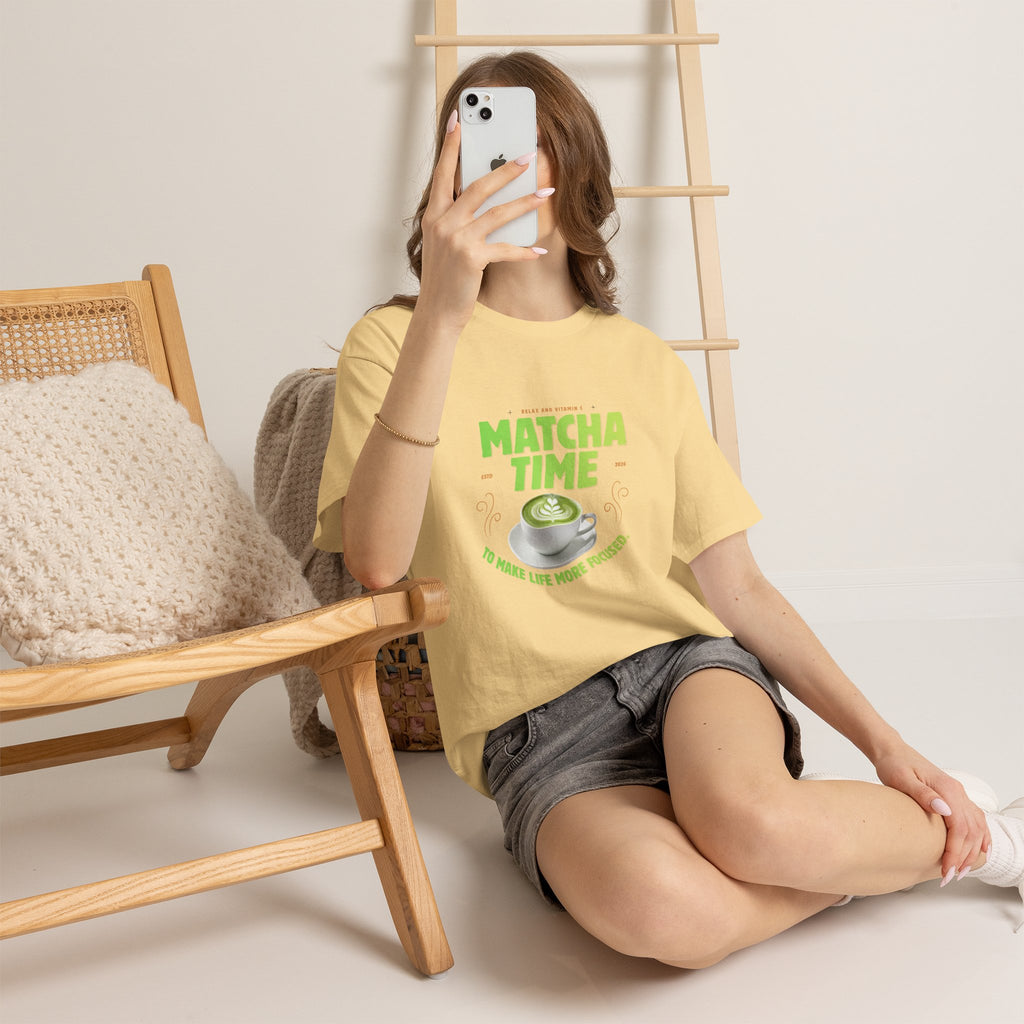Matcha Time Tee — "Matcha Time to Make Life More Focused" Graphic T-Shirt