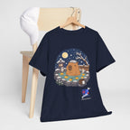 Kawaii Capybara Onsen T-Shirt | Japanese Hot Spring Winter Night Design