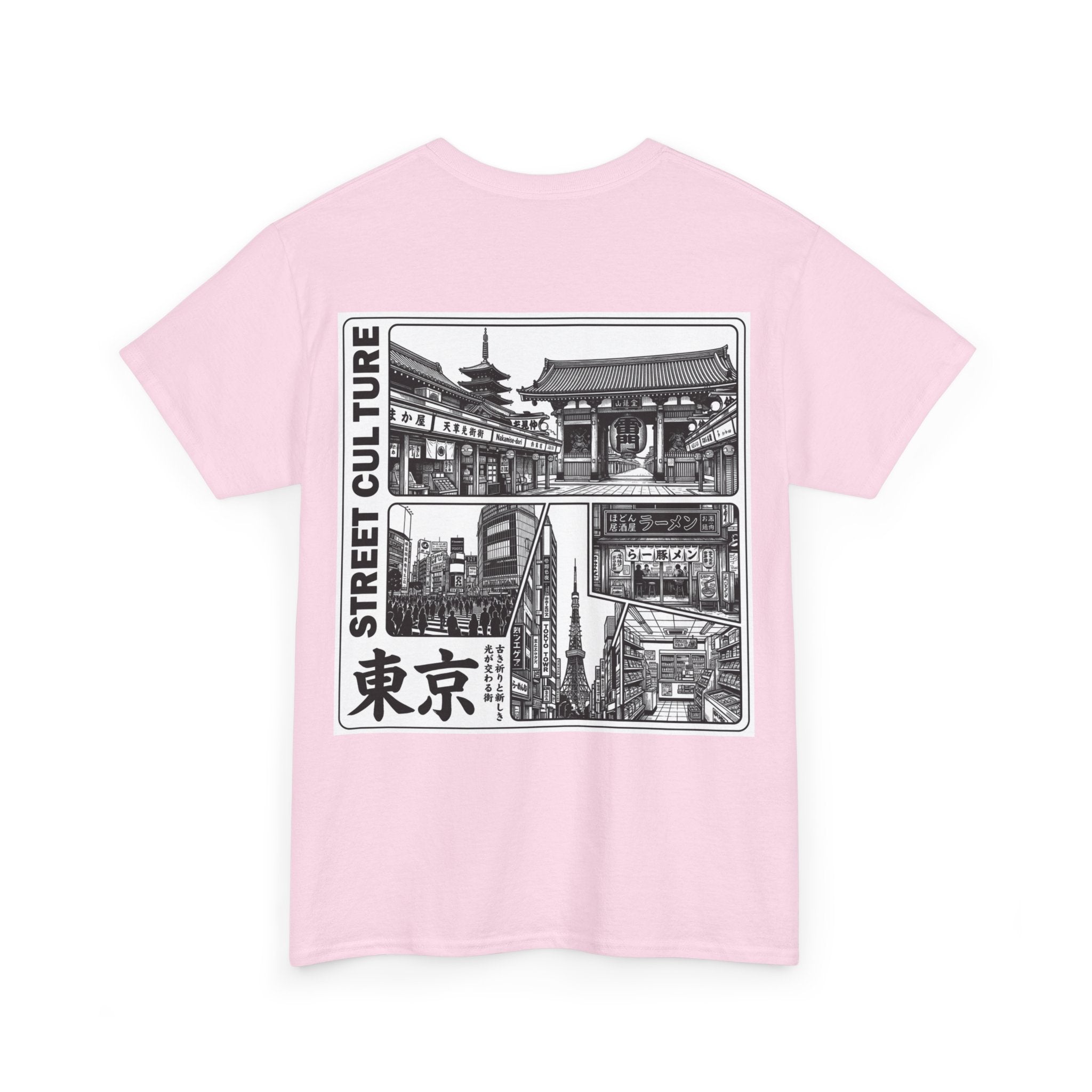 Tokyo Street Culture T-Shirt | 東京 Vintage Manga Front & Back Print | Japan City Series Tee