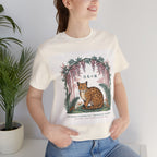 Leopard Garden Tee — Vintage Botanical Cat Graphic Shirt