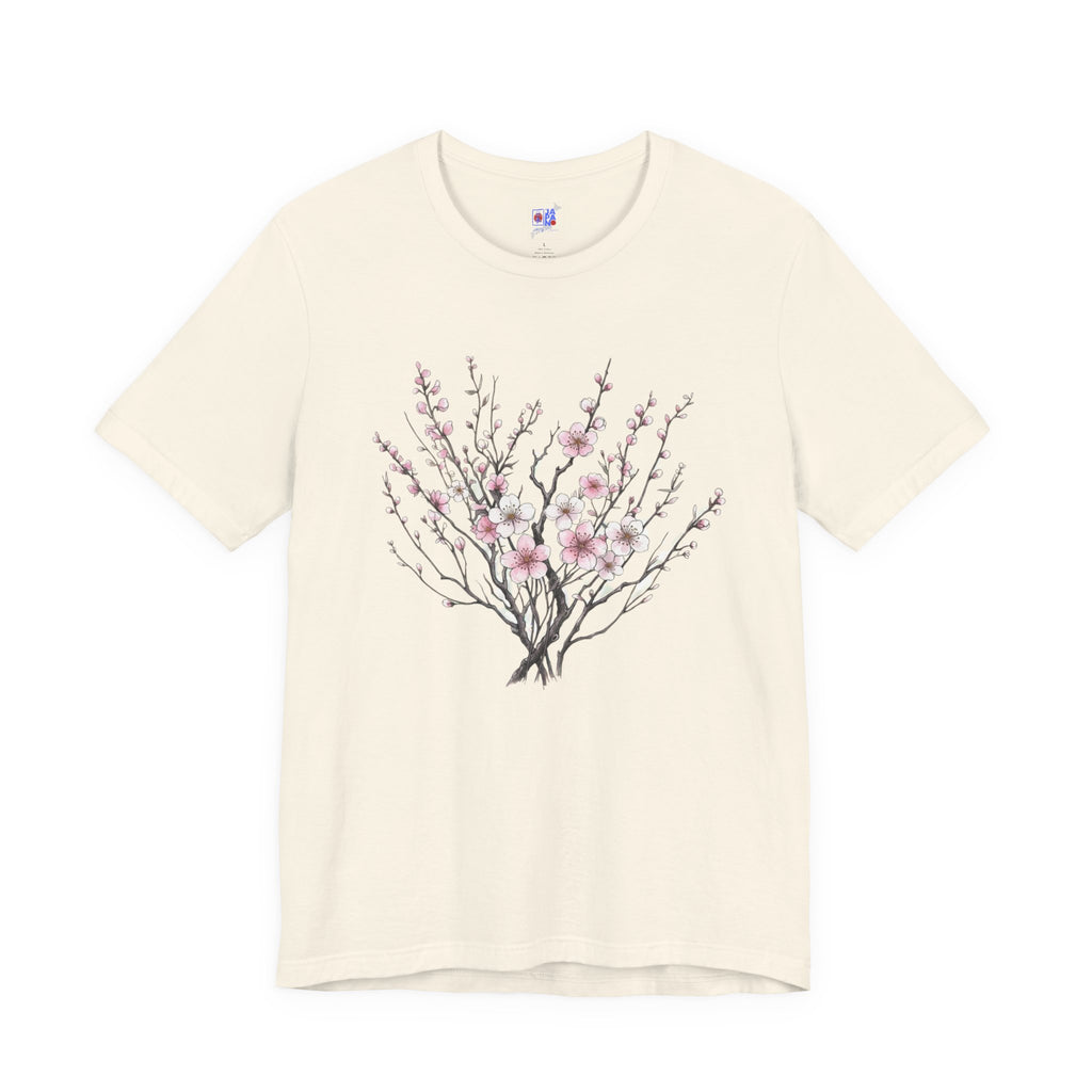 Japanese Plum Blossom T-Shirt | Ume Flower Dark Aesthetic Tee | Japan Winter Bloom Floral Shirt