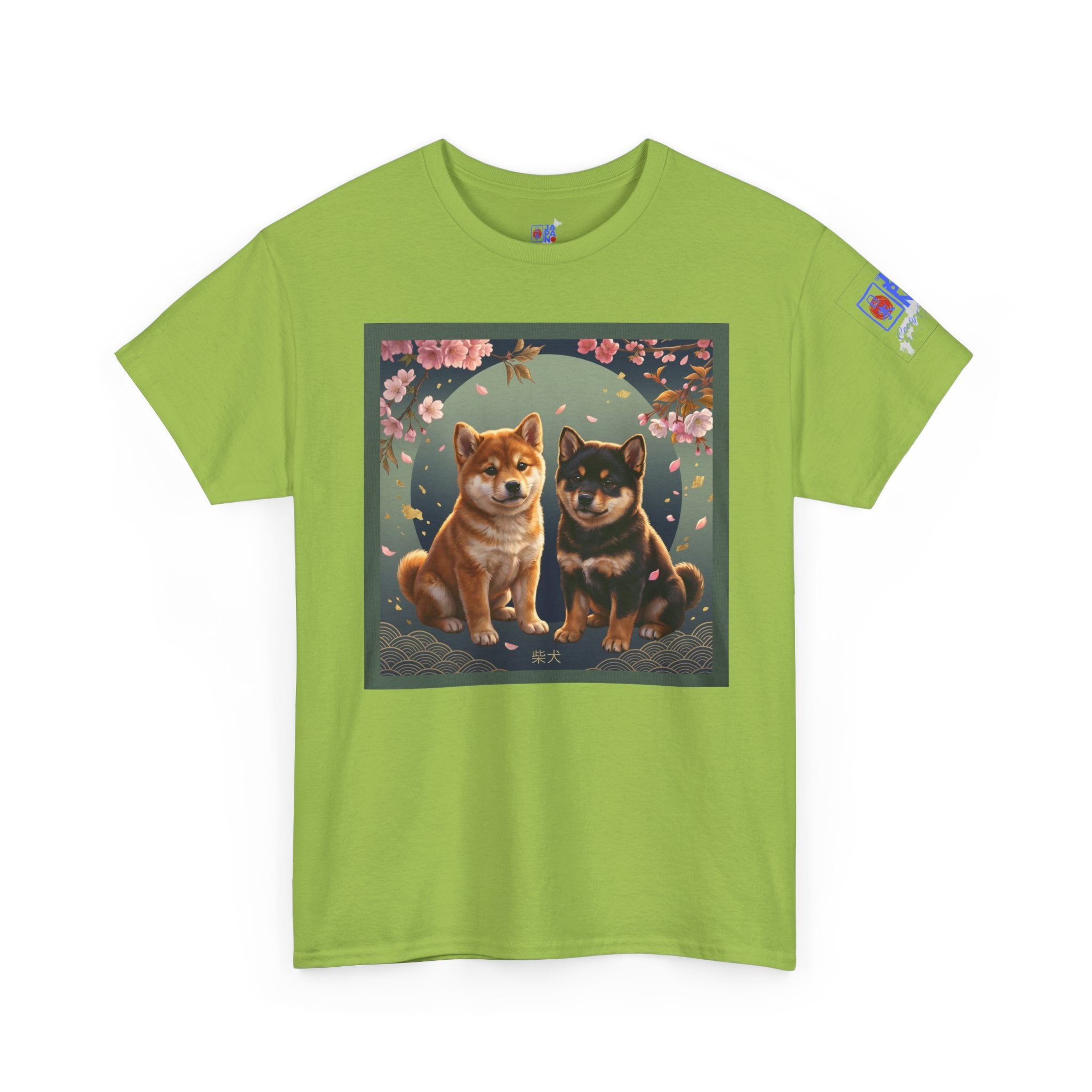 Shiba Inu Puppies Duo T-Shirt — Cute Cherry Blossom Dog Tee