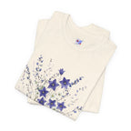 Kikyo (Balloon Flower) Floral Japanese Tee | Deep Purple Autumn Botanical Shirt