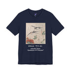 Teisai Hokuba "Swallows and Peonies" | Edo-period Surimono Art Tee (Dark)