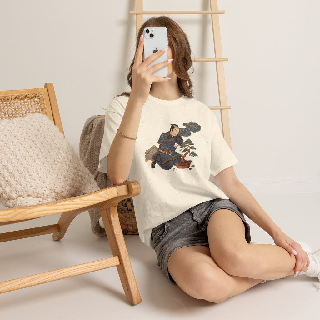 Bonsai Master Samurai T-Shirt, Japanese Ukiyo-E Bonsai Warrior Tee, Zen Gift for Bonsai Lovers, Tree Hobbyists & Plant Dad Gift