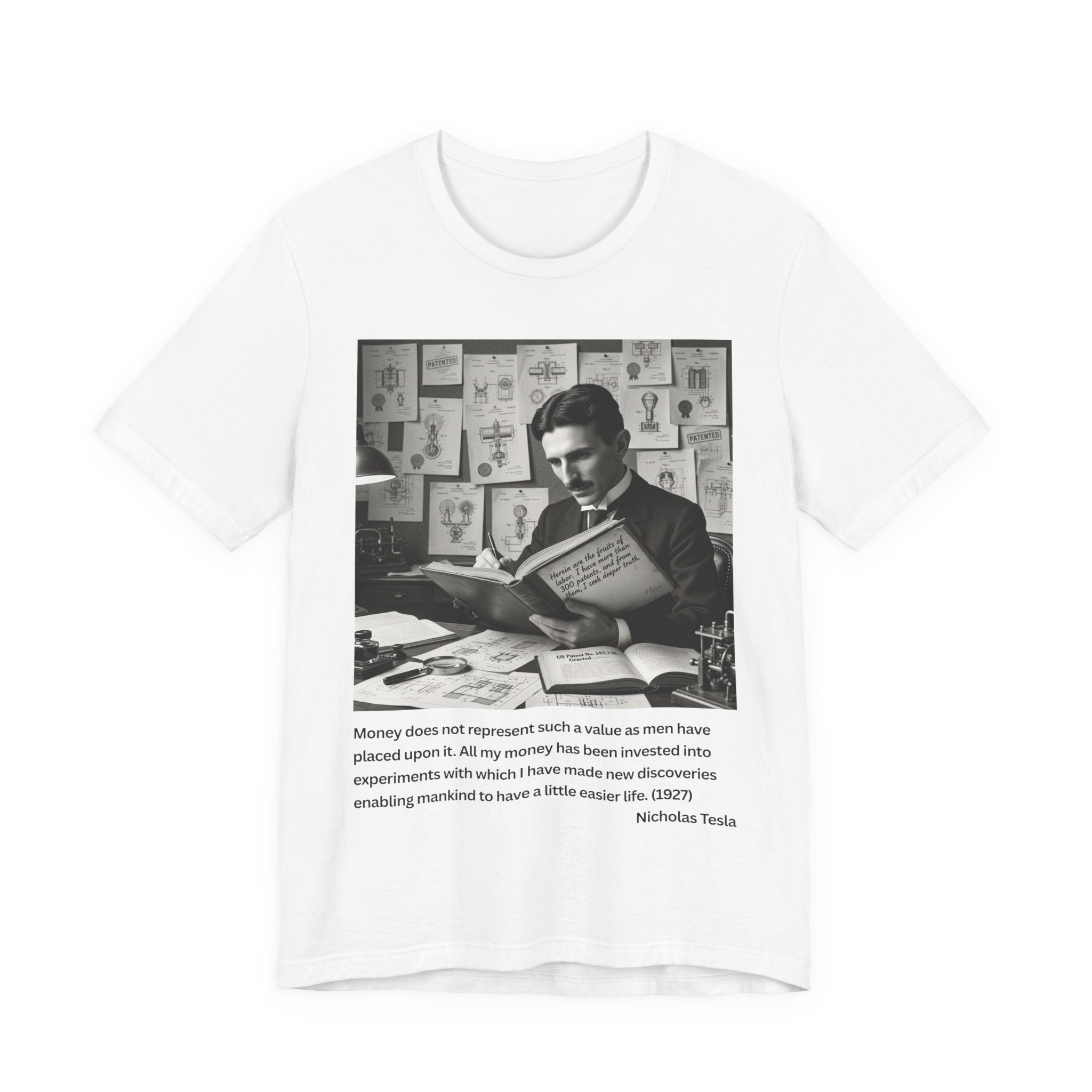 Nikola Tesla "Money" | Verified Quote T-Shirt | The Thinking Person's Tee